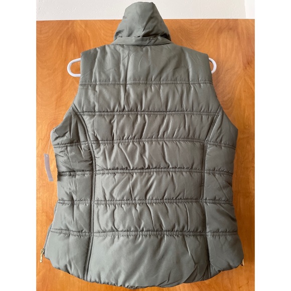 BONGO Olive Green Puffy Vest with Removable Hood - Picture 2 of 16